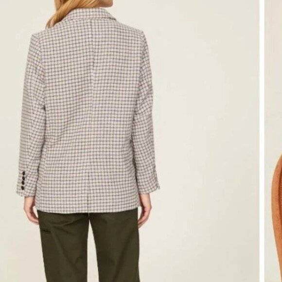 Rails Checkered Blazer in Navy and Cream - Picture 4 of 8